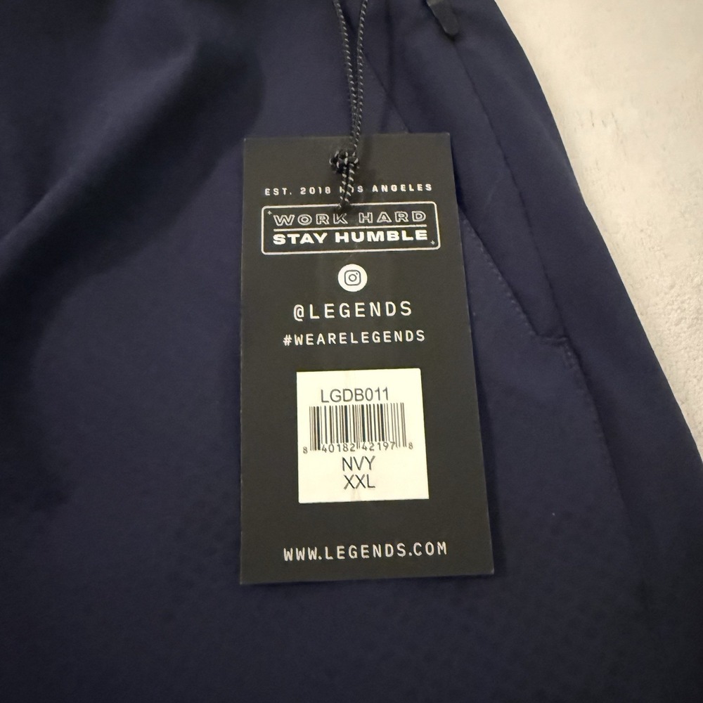 Legends Shorts Mens XXL Navy Blue Luka 9"Lined Gym Running Stretch Workout‎ NWT - Picture 2 of 11